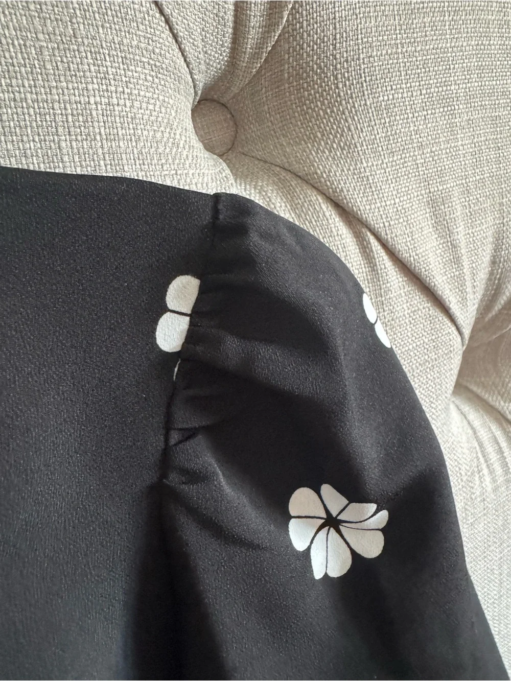 kate spade Black Blouse with White Daisy Print